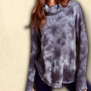 Maeve by Anthropologie ‘Ainsley’ Tie Dye Thermal Long Sleeve Turtleneck Size S